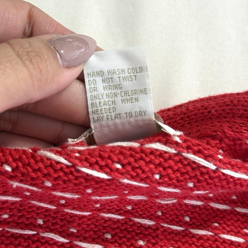 Vintage Strawberry Fair Red/Blue/White‎ Knit Girls Cardigan Size 10/12 - Picture 5 of 8